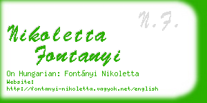 nikoletta fontanyi business card