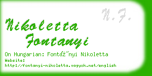 nikoletta fontanyi business card